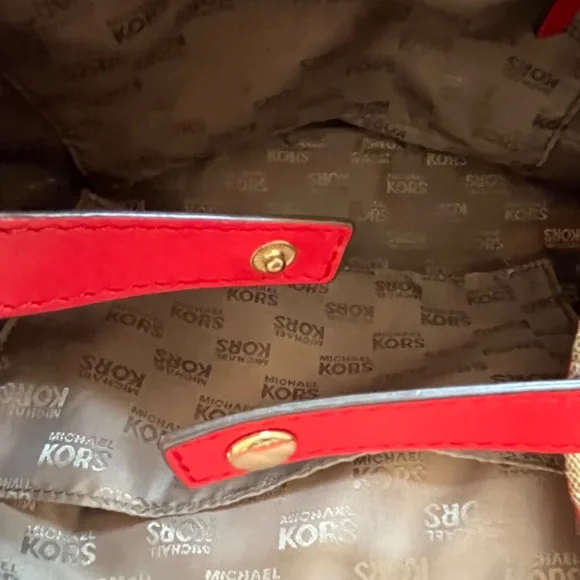 Michael Kors  Red/Tan Satchel - Picture 5 of 6